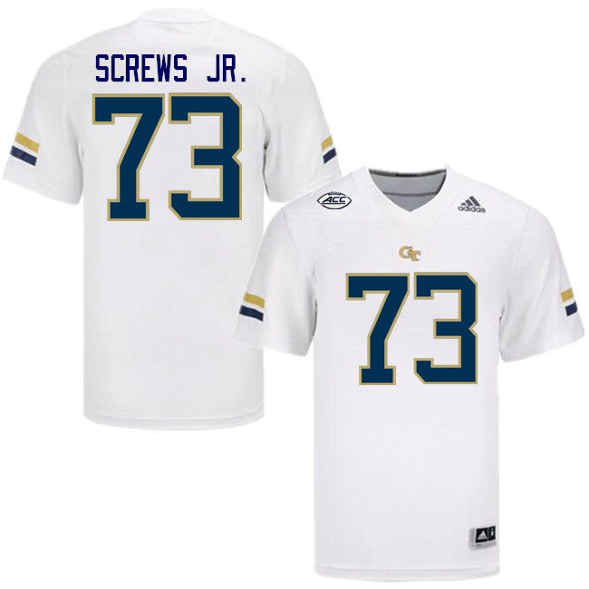 Men-Youth #73 Patrick Screws Jr. Georgia Tech Yellow Jackets 2023 College Football Jerseys Stitched-